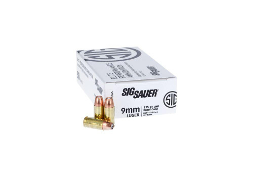 Sig Sauer V-Crown 9mm Luger Ammo 115 Grain JHP Box of 50 Sig Sauer V-Crown 9mm Luger Ammo 115 Grain JHP Box of 50