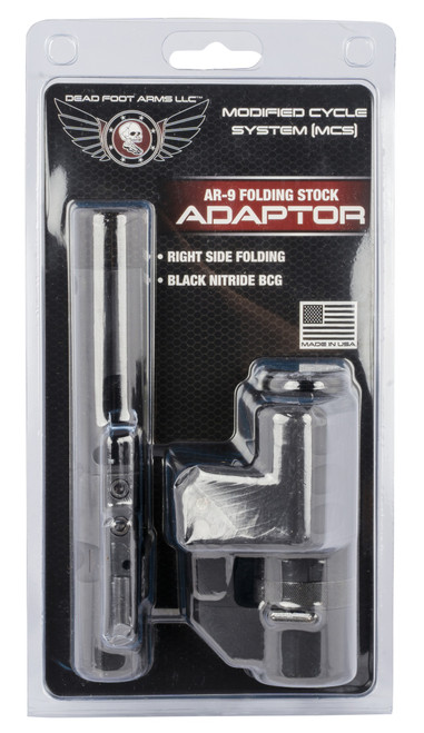 Dead Foot DFAMCSRFS9MM2BN1 Modified Cycle System 9mm Luger Folding Stock Adaptor Black Nitride BCG