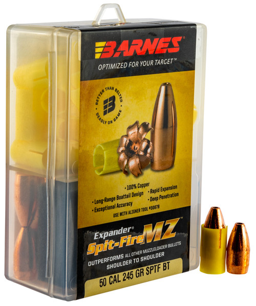 Barnes Bullets Spit-Fire MZ 50 Caliber Muzzleloader Bullets 245 Grain 24 Count