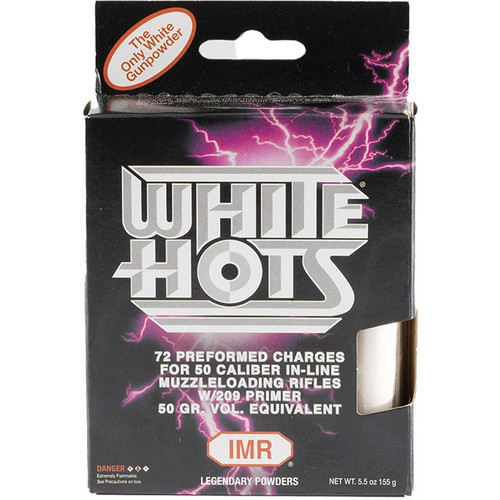 WHITE HOTS .50 CAL 50GR PELLETS 72/PACK