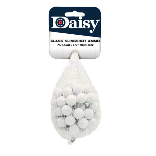 Daisy Glass Slingshot Ammo 0.5 Inch White 75 Count