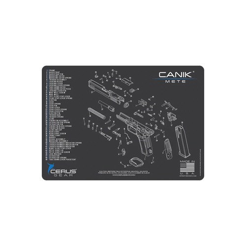 Cerus Gear Canik Mete Handgun Cleaning Mat Charcoal Gray 12 x 17