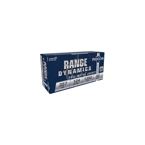 RANGE DYNAMICS AMMUNITION - 357 SIG, 124 GR, FMJ, 1350 FPS, 50/BX