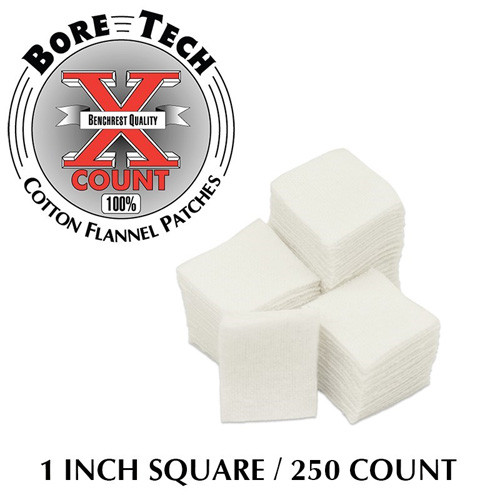 Bore Tech Gun Cleaning Patches 20 to 22 Caliber Rimfire Square Cotton 250PK