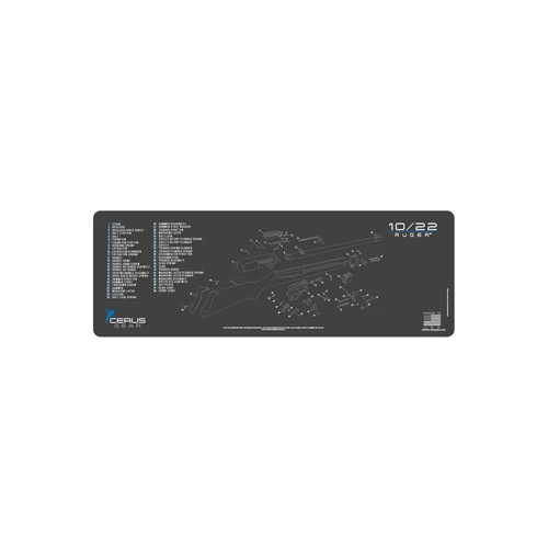 Cerus Gear Ruger 10/22 Rifle Mat, Charcoal Gray/Cerus Blue, 12 x 36 Inches