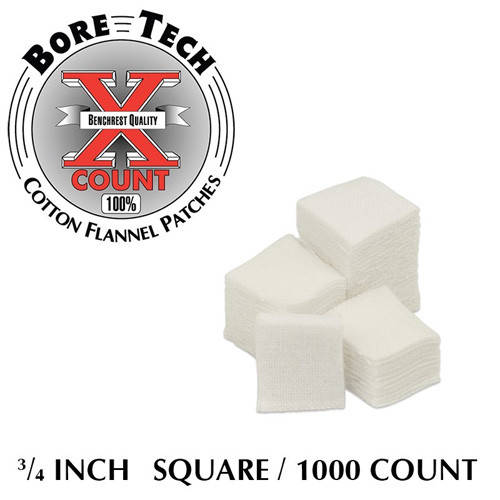 Bore Tech Gun Cleaning Patches 17 Caliber Square Cotton 1000PK
