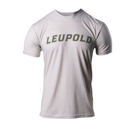 Leupold Men's Wordmark Short Sleeve Crew Neck T Shirt Sand Medium