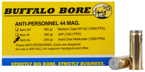 Buffalo Bore Anti Personnel 44 Remington Magnum Ammo 200 Grain Wadcutter Box of 20