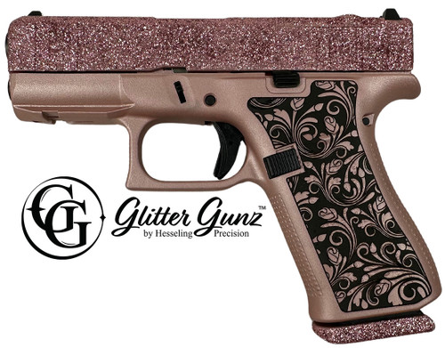 GLOCK 43X MOS 9MM 3.41 GLITTER GUNZ ROSE GOLD