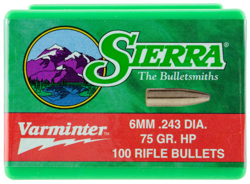 Sierra Bullets 6mm .243" 75gr HP 100/Box (5100)