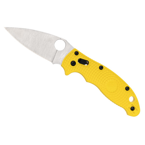 Spyderco Manix 2 Lightweight Salt Pocket Knife 3.37" Drop Point CPM MagnaCut Satin Blade Fiberglass Reinforced Nylon (FRN) Handle Yellow