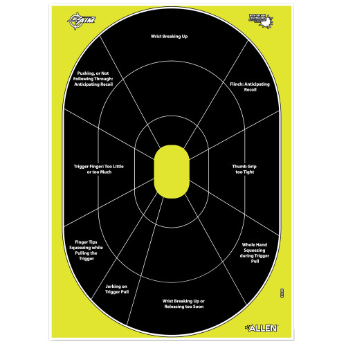 Allen EZ-Aim Non-Adhesive Splash 12"x18" Handgun Trainer Target 8PK