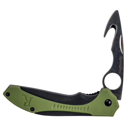 Remington Sportsman Linerlock Skinner Knife 3.25" Blade Black and Green Handle