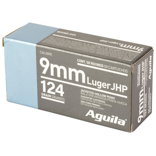 Aguila Ammunition 9mm 124gr Jacketed Hollow Point 50 Round Box