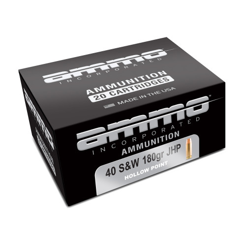 Ammo Inc 40 S&W Ammo 180 Grain Jacketed Hollow Point Box of 20 (Velocity: 960 fps)