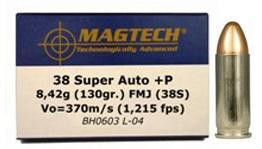 Magtech 38 Super Ammo 130 Grain Full Metal Jacket Box of 50
