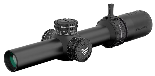 Swampfox Arrowhead Rifle Scope 1-6x24 30mm Guerrilla Dot BDC Long Reticle Black