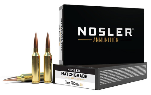 Nosler Match Grade 7mm PRC Ammo 185 Grain RDF Hollow Point Boat Tail Box of 20