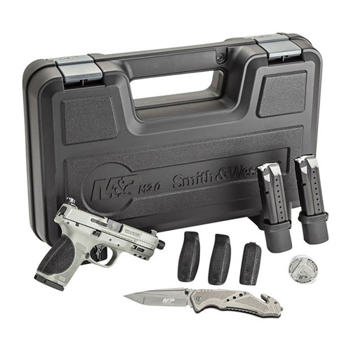 Smith & Wesson M&P 2.0 Compact 9mm Luger Pistol 4.6" Threaded Barrel 15+1/23+1 Round Bull Shark Gray