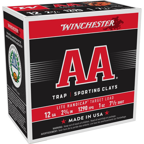 Winchester AA Lite Handicap 12 Gauge 2-3/4" #7.5 Shot Target Load Case of 250