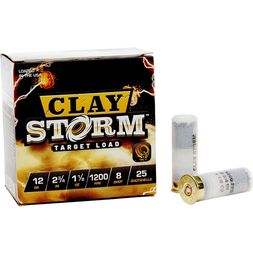 Fiocchi Clay Storm 12 Gauge 2-3/4" #8 Shot Target Load Box of 25