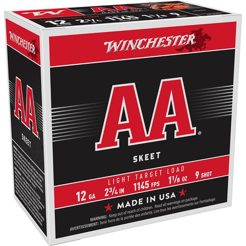 Winchester AA 12 Gauge 2-3/4" #9 Shot Target Load Box of 250
