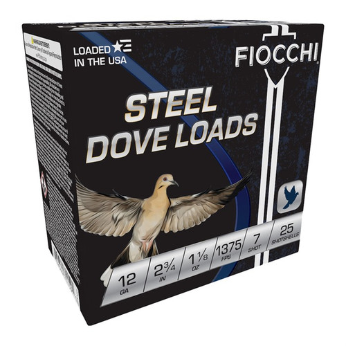 Fiocchi Dove & Quail Steel 12 Gauge 2-3/4" #7 Shot Waterfowl Load Case of 250