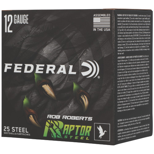 Federal Raptor Steel 12 Gauge 3 Inch Ammo 1 3/8 oz #3 Steel Shot Box of 25