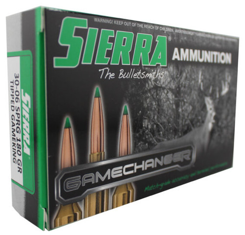 Sierra Bullets GameChanger 30-06 Springfield Ammo 180 Grain Tipped GameKing Box of 20