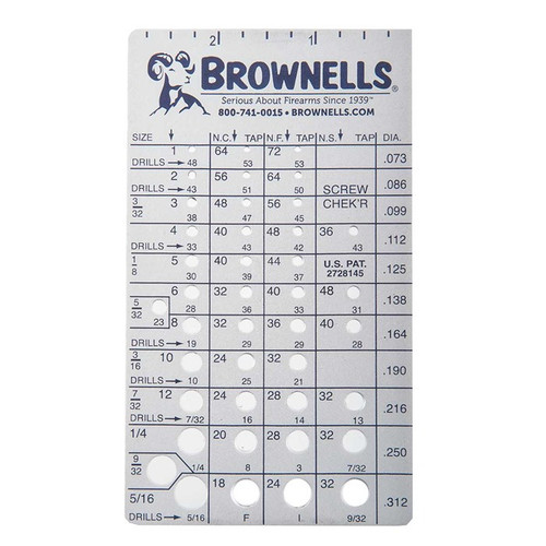 Brownells U.S. Screw Checker Steel Gunsmithing Tool