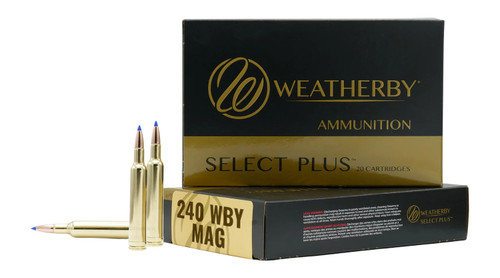Weatherby Select Plus 240 Weatherby Magnum Ammo 72 Grain Hammer Custom Box of 20