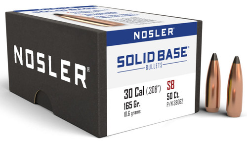 Nosler 30 Caliber 165 Grain Solid Base Soft Point Box of 50