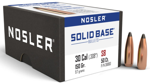 Nosler 30 Caliber 150 Grain Solid Base Soft Point Box of 50