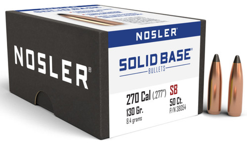 Nosler 270 Caliber 130 Grain Solid Base Soft Point Box of 50