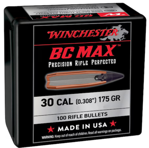 Winchester 30 Caliber 175 Grain BC Max Boat Tail Box of 100
