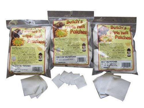 Butchs Triple Twill Patches 7mm - 35 Cal Rifle 750 Per Bag