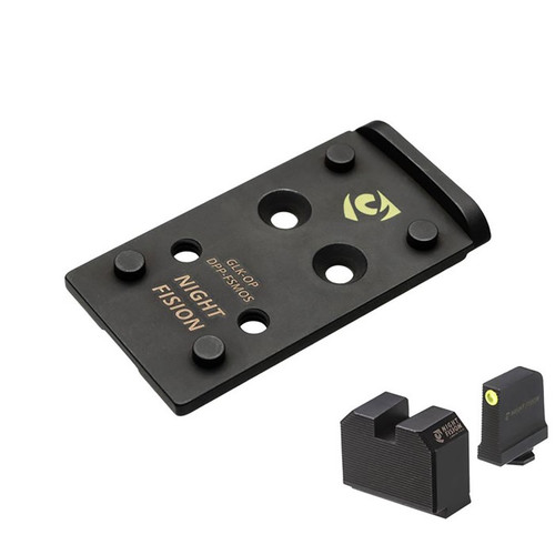 Night Fision Optic Plate DeltaPoint Pro/Romeo Pro with Tritium Front Sight for Glock MOS