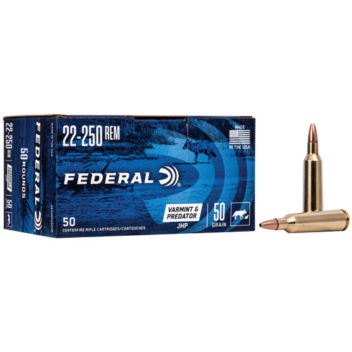 Federal American Eagle 22-250 Remington Ammo 50 Grain JHP Box of 50