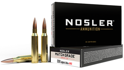 Nosler Match 338 Lapua Magnum Bullets 300 Grain Hollow Point Boat Tail Box of 20