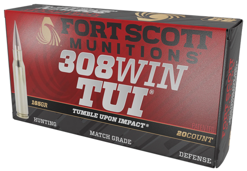 Fort Scott Munitions 308 Winchester Ammo 165 Grain Solid Copper Spun Box of 20