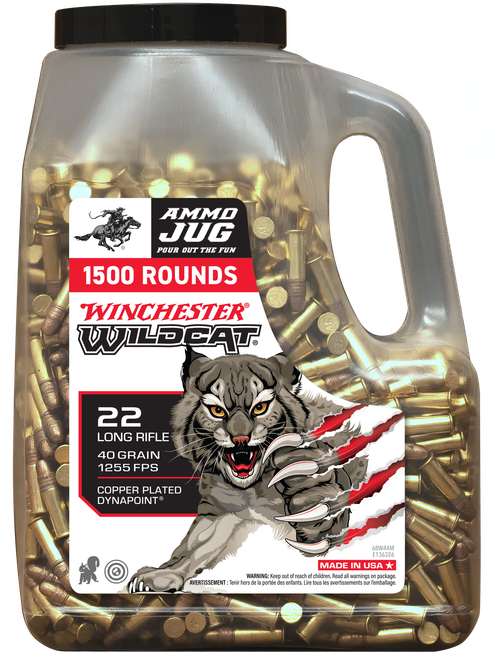 Winchester Wildcat 22 Long Rifle Ammo 40 Grain Lead Round Nose Box of 1500 Bulk