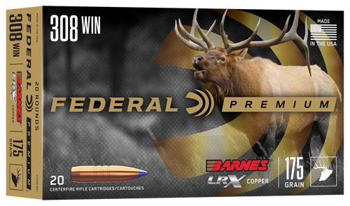 Federal Premium 308 Winchester 175gr Barnes LRX Lead Free 20 Rounds