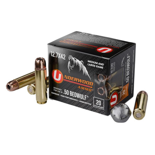Underwood 50 Beowulf 12.7x42 Ammo 350 Grain JHP Box of 20