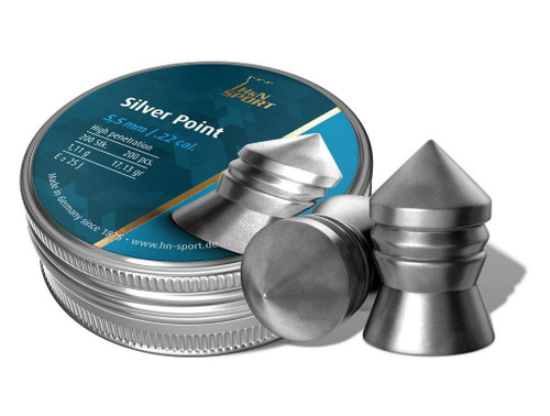 H&N Silver Point Air Gun Pellets 22 Caliber 17.13 Grain 200 Count