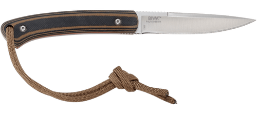 CRKT Biwa Fixed Blade Knife 3.02" Brown Handle Black Blade