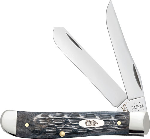 Case Knives Bone Crandall Jig Mini Trapper Pocket Knife Worn Gray