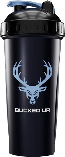 Bucked Up BPA Free Shaker Bottle 28oz Black & Blue