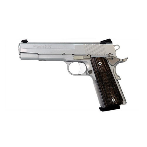 Sig Sauer 1911 Stainless 45 ACP Pistol 5" Barrel 8+1 Round Stainless Steel Slide Blackwood Grip Stainless Steel Frame