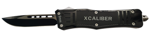 Xcaliber Knife Company 9mm Large OTF Knife 3.80" Drop Point Black 440C SS Blade