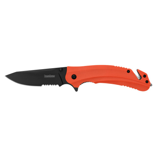 Kershaw Barricade Serrated 3.5" Assisted Opening Folding Knife Orange/Black